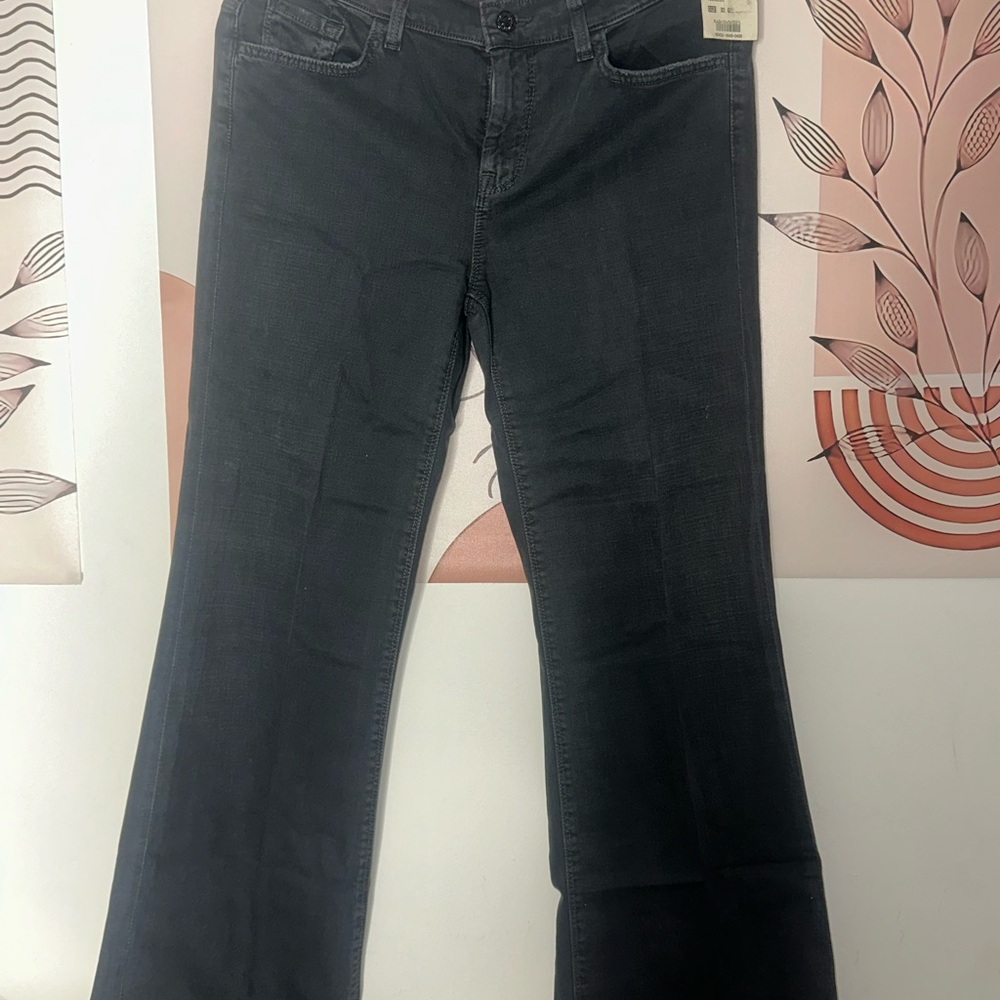 7 For All Mankind Dark Gray Flare Jeans